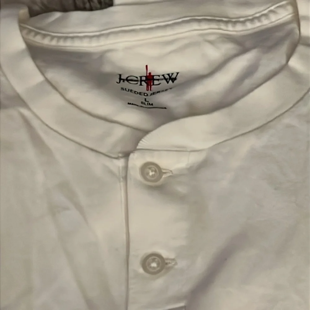 J. Crew Men Short-sleeve sueded cotton henley Shirt Size Large